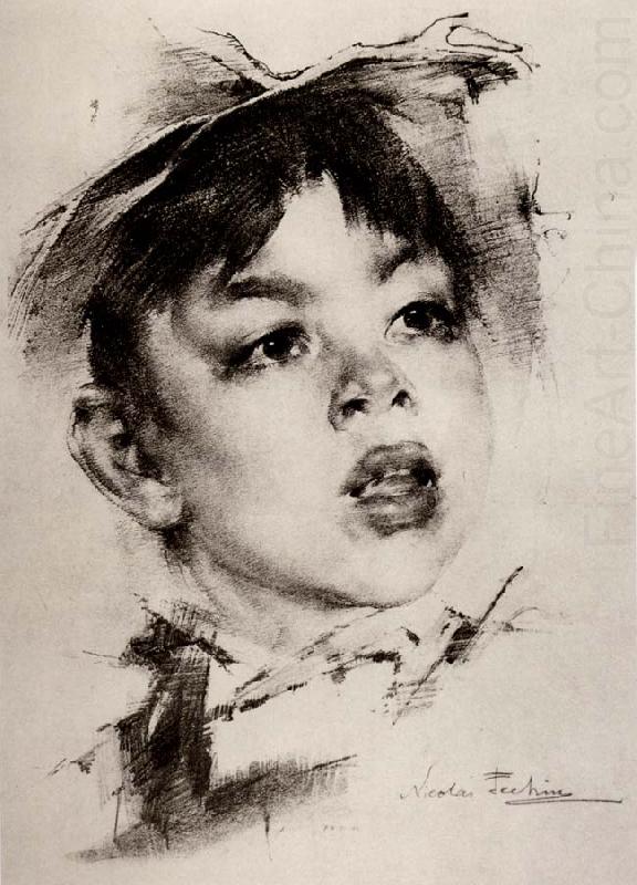 Nikolay Fechin Head portrait of boy china oil painting image
